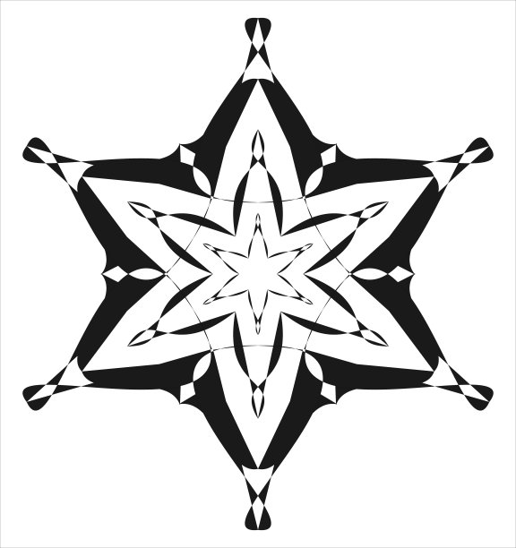 黑白曼荼罗插图。图片下载