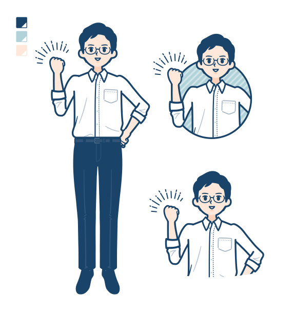 一名男子穿着衬衫，挥舞着拳头图片下载