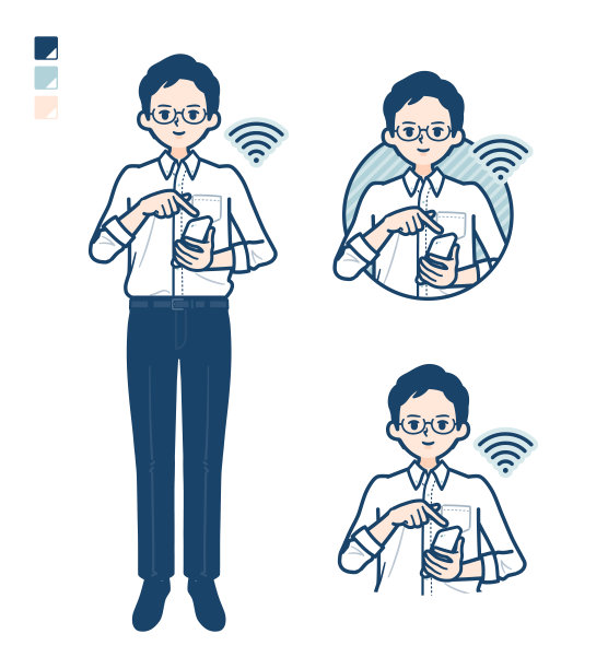 一名身穿印有“操作”智能手机图片的衬衫的男子图片下载