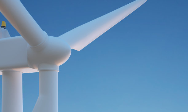 风力涡轮机在开放的景观- 3D插图图片下载