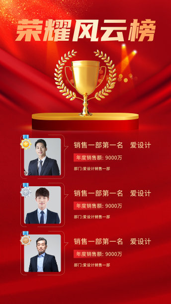红金风奖杯荣耀风云排行榜手机海报图片下载