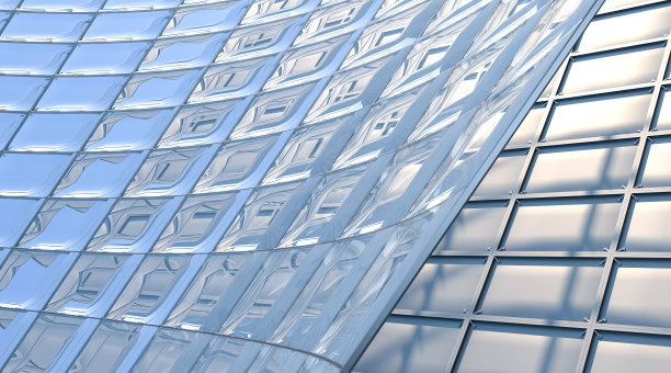 抽象的建筑背景，玻璃和金属结构图片下载
