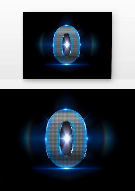 炫彩光效金属倒计时数字0图片下载