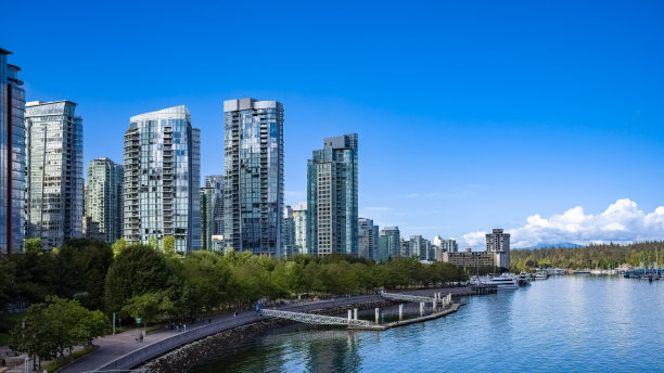 温哥华，加拿大的城市，鸟瞰图图片下载