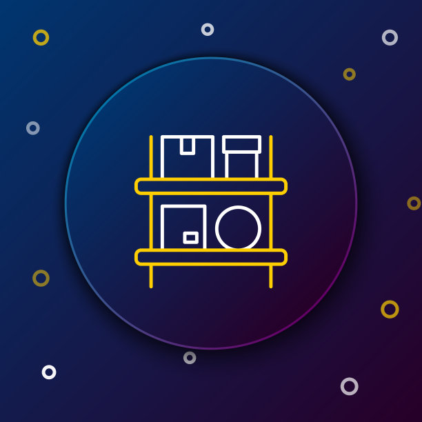 线仓库内部与货架上的盒子图标图片下载