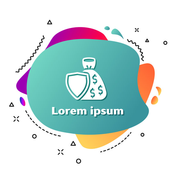 白色盾和钱袋与美元符号图标图片下载