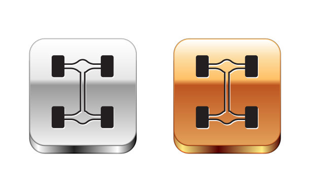 黑色底盘汽车图标隔离在白色图片下载