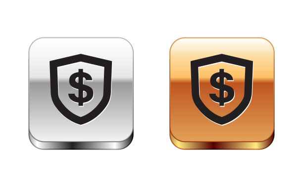 黑色盾牌与美元符号图标隔离图片下载