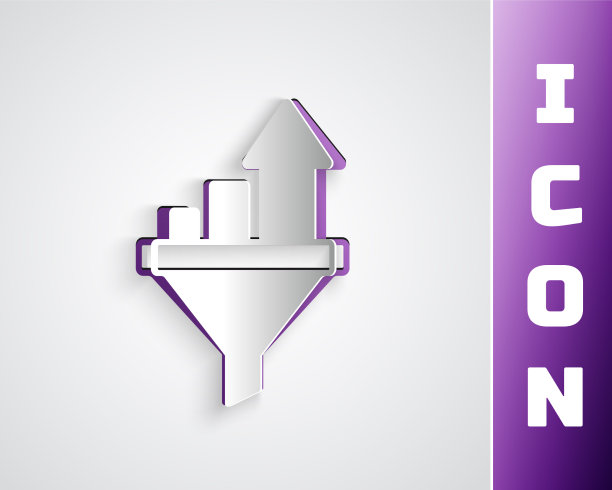 剪纸销售漏斗与图表的营销图片下载