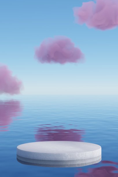 带有复制空间的3d平台，用于产品展示展示。热带夏季和度假的概念。图形艺术设计。图片下载