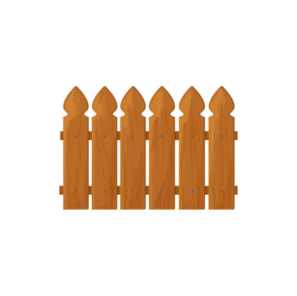 花园栅栏的木材，锋利的木板，孤立的图标图片下载