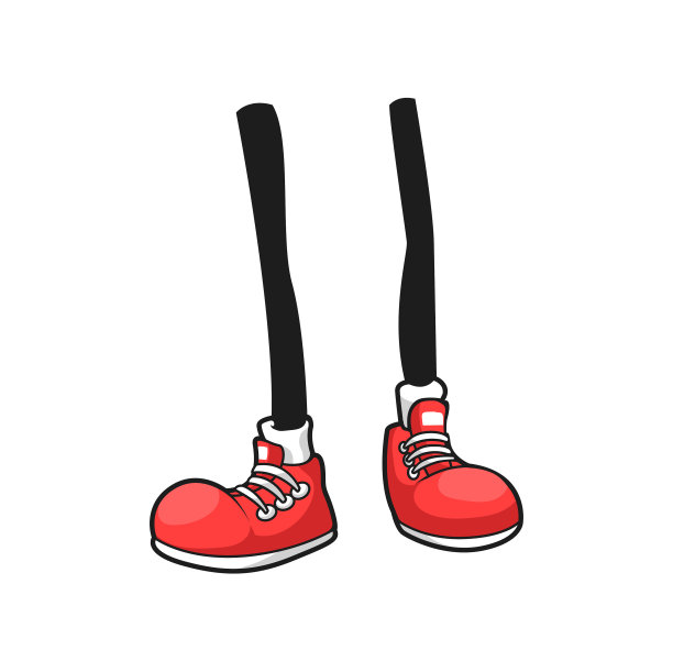 人的腿滑稽的四肢穿着红色的训练运动鞋图片下载