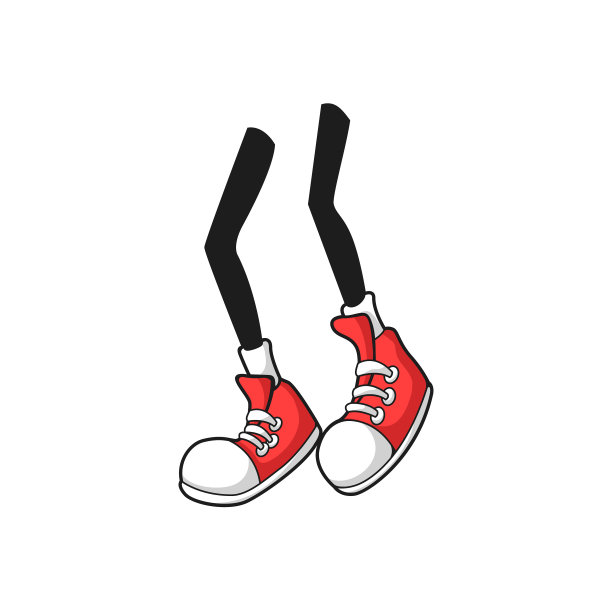 穿着红色运动鞋的跳跃腿孤立了小脚图片下载