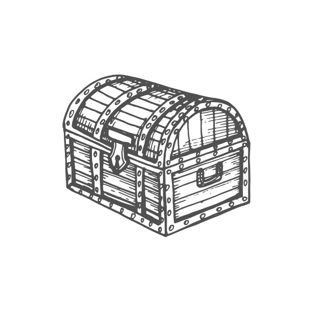 海盗的宝藏孤立了海盗的箱子图片下载