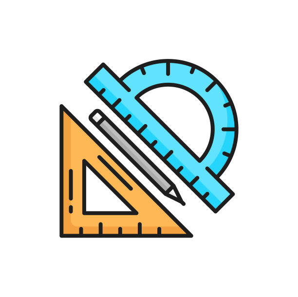 量角器，三角尺，测量仪器，钢笔图片下载