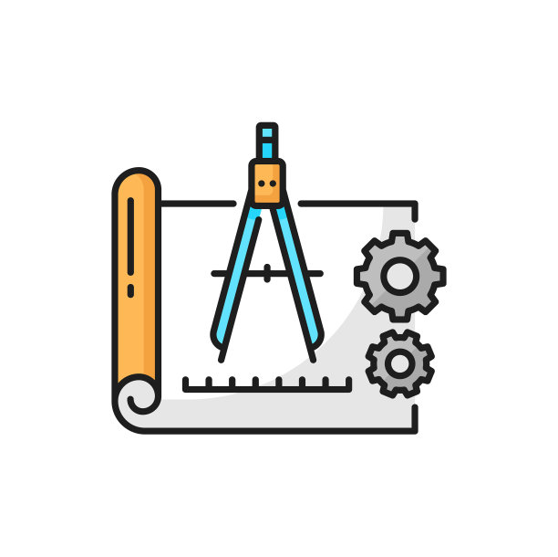 建筑师在纸上规划罗盘、分配器、齿轮工具图片下载