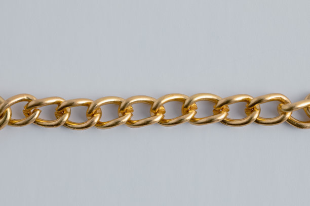 金色链链的极端特写图片下载