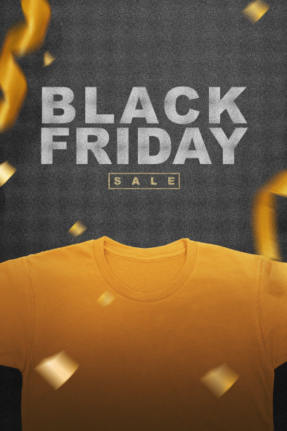 黄衬衫和黑色星期五的促销文字图片下载