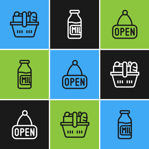 设置线上购物篮和食品挂牌图片下载