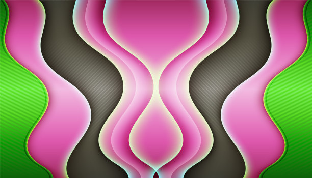 现代色彩线条几何形状石灰绿色和明亮渐变粉色阴影背景图片下载