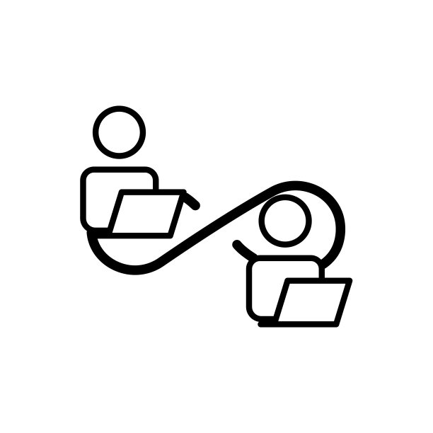 无限线图标与人和笔记本电脑。在线业务的象征。业务无穷。简单的插图移动概念应用程序线图标和网页设计。可编辑的中风。设计模板向量图片下载