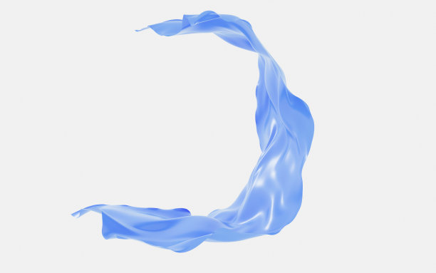 蓝色抽象流动布，3d渲染。图片下载