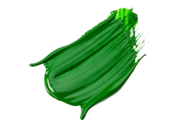 画笔在白纸上的绿色笔画图片下载