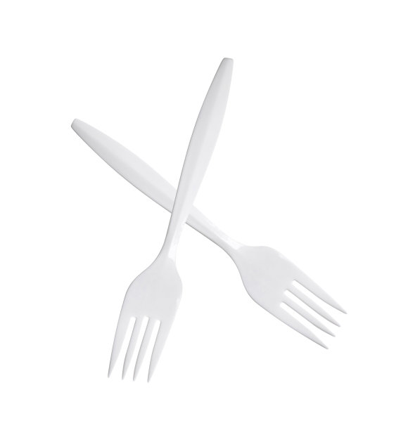 塑料餐叉孤立图片下载