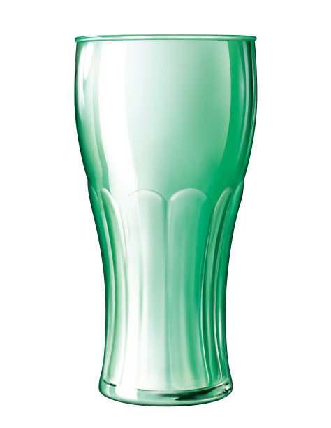 可乐玻璃，绿色，插图图片下载