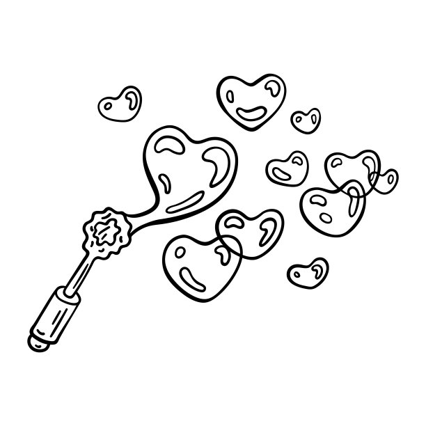 心脏气泡的孤立矢量图。可爱的细线图标的设计，封面等。图片下载