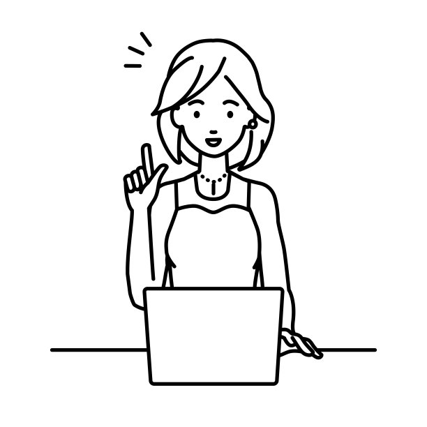 一个穿着衣服的女人用笔记本电脑在她的桌子上用手指着手势想办法图片下载