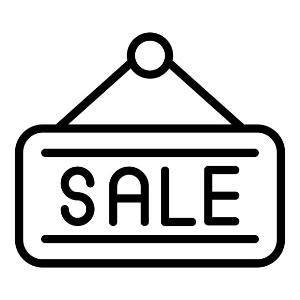 销售板矢量线图标，购物和打折销售图标。图片下载