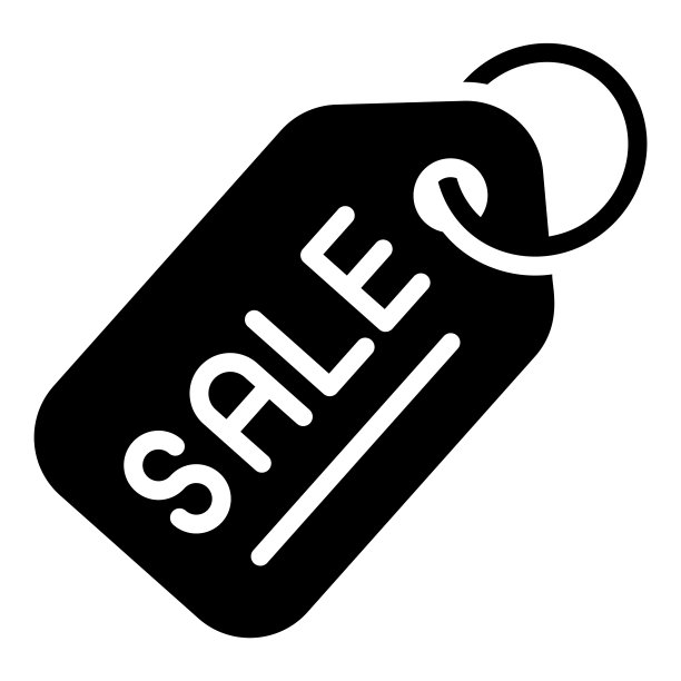 销售标签矢量字形图标，购物和折扣销售图标。图片下载