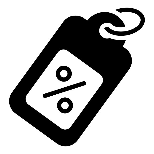 折扣标签矢量字形图标，购物和折扣销售图标。图片下载