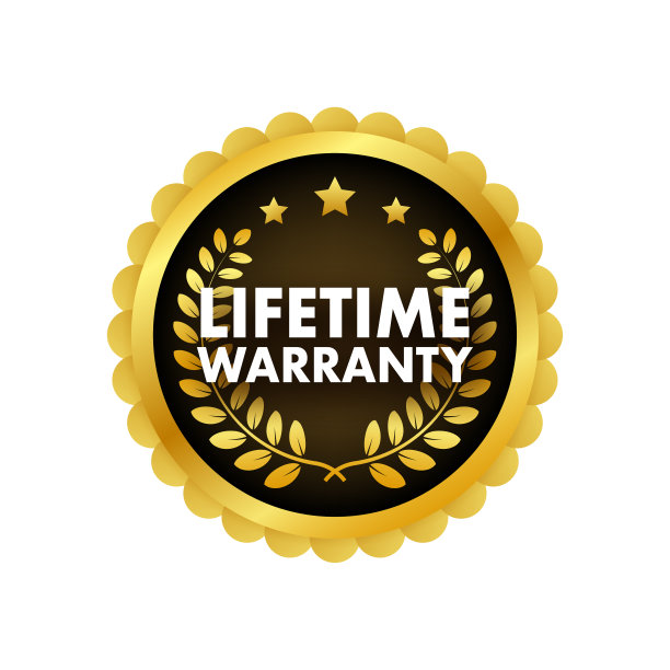 扁平横幅与红色终身保修。平面矢量插图字符图片下载