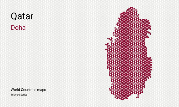 卡塔尔国创意矢量地图图片下载