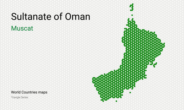 阿曼苏丹创意矢量地图图片下载