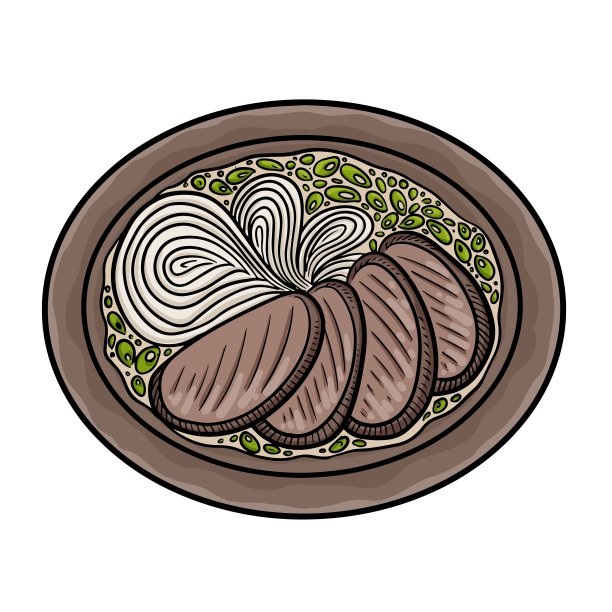 Seolleongtang。一种用牛骨或牛骨制成的汤，还包括面条和葱花。韩国菜。图片下载