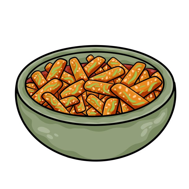 Tteokbokki。它通常由年糕和红辣椒酱制成。鱼饼、煮蛋、面条或炸饺子。韩国菜。图片下载