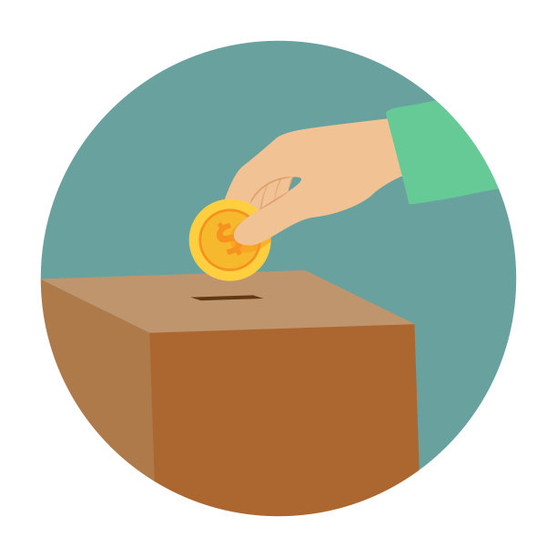 筹款捐款，省钱投资，平面设计矢量插画图片下载