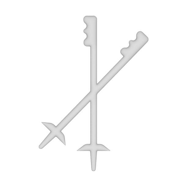 滑雪杆图标3d按钮符号图片下载