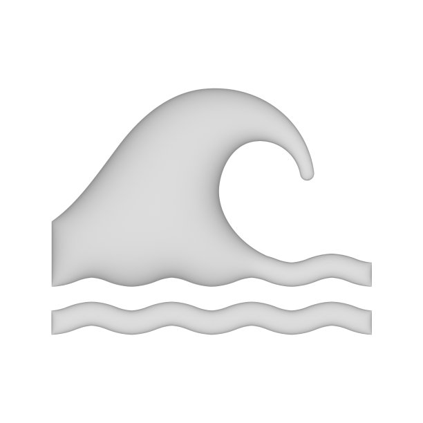 波浪图标3d按钮符号图片下载