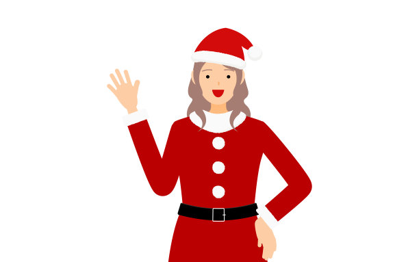 圣诞老人的女人摆出可爱的姿势图片下载