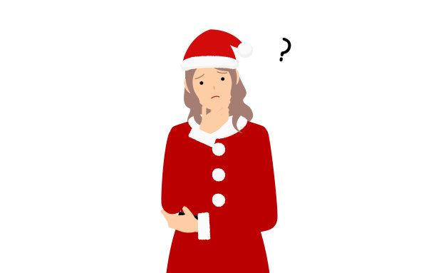 女人在圣诞老人抱着双臂思考图片下载