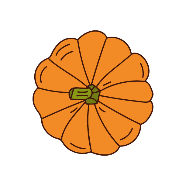 南瓜彩色涂鸦插图在矢量。矢量中的南瓜彩色图标图片下载