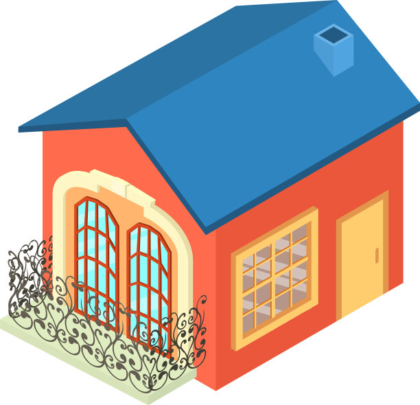 美丽的房子图标等距一层图片下载