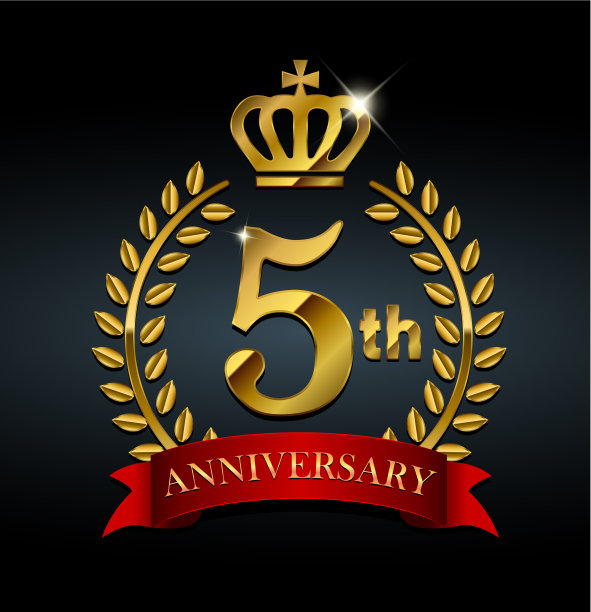 金周年纪念章标志|五周年图片下载