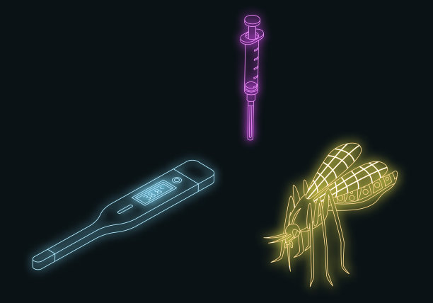 寨卡病毒图标设置霓虹灯图片下载
