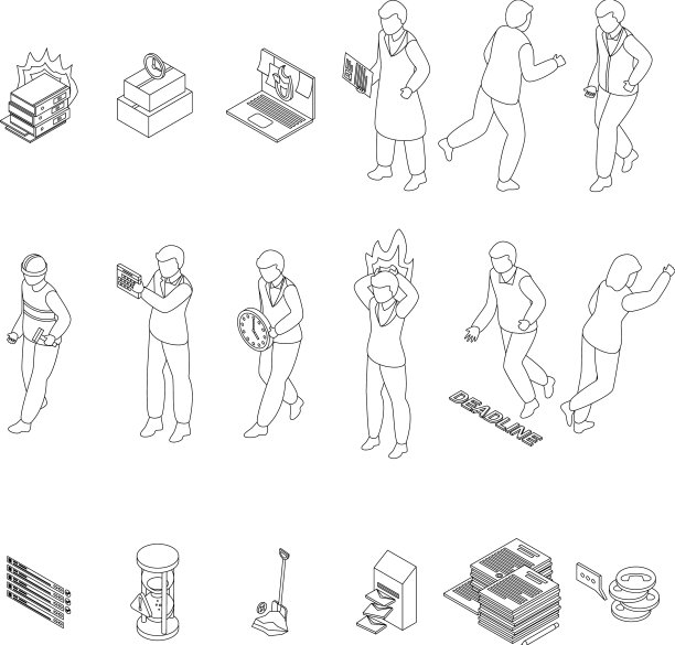匆忙工作图标设置大纲图片下载