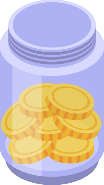 硬币钱罐图标等距全球旅游图片下载